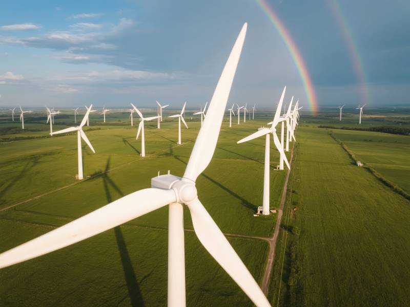 风车与彩虹共舞图片