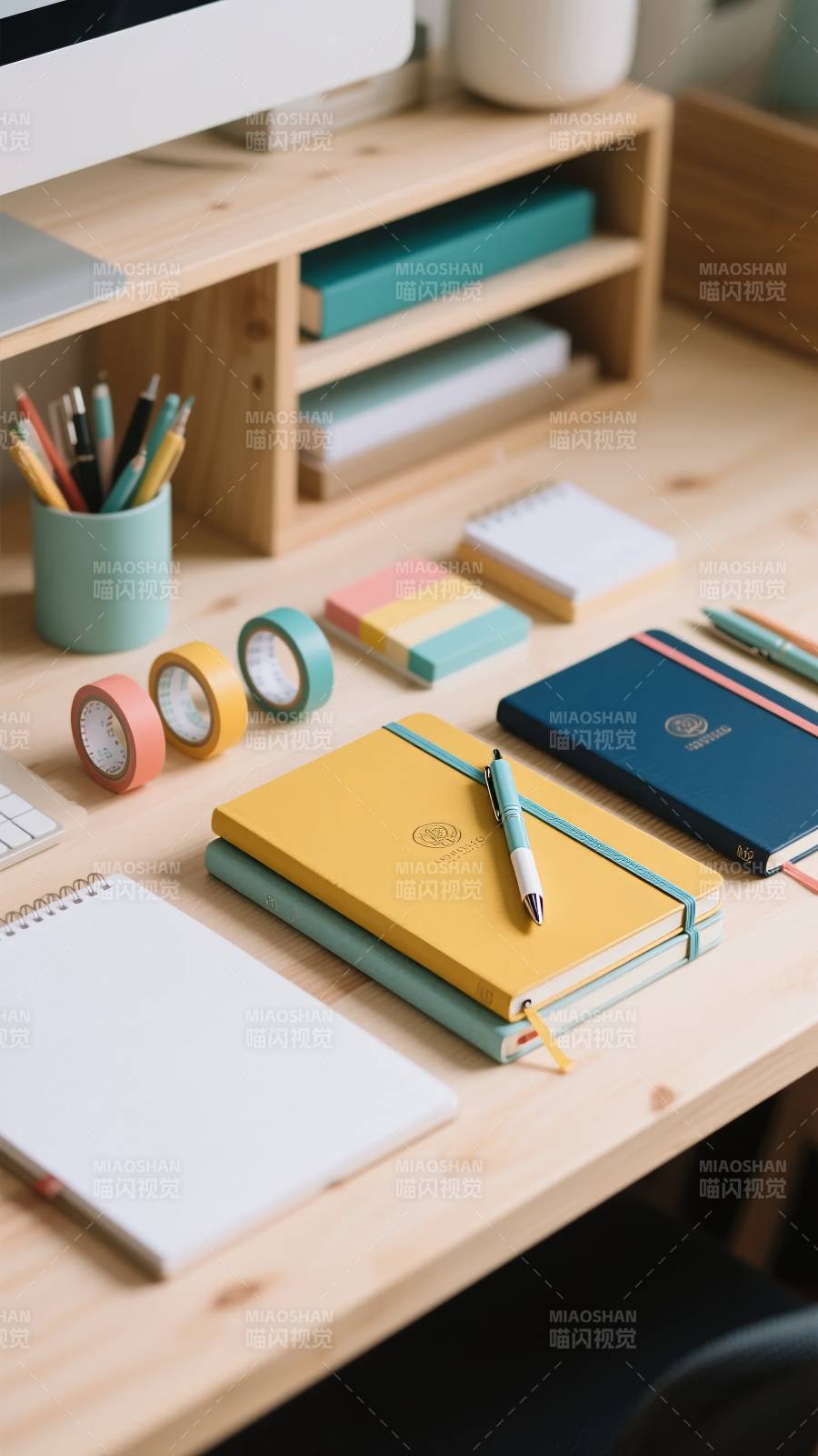 简约书桌布置图片