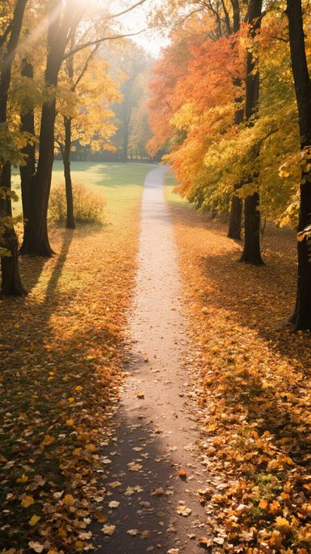 秋日林间小径图片