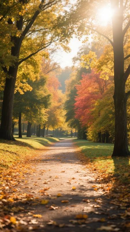 秋日林间小径图片