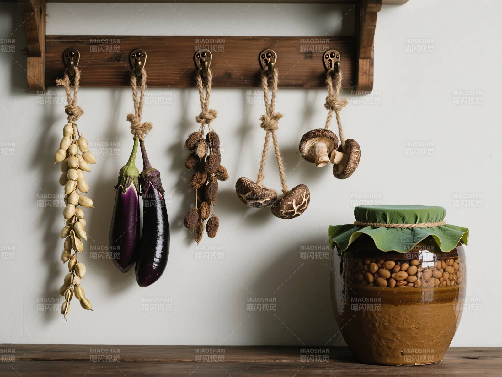 厨房里的自然风干图片