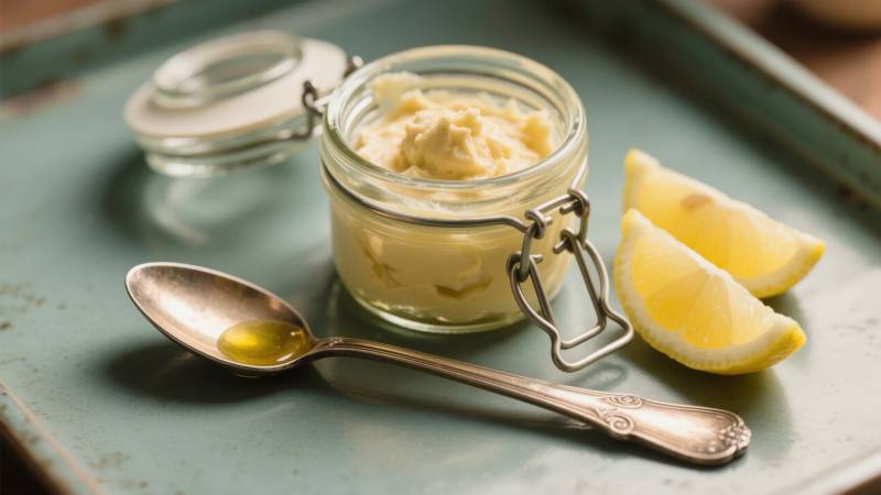 柠檬黄油酱配勺图片