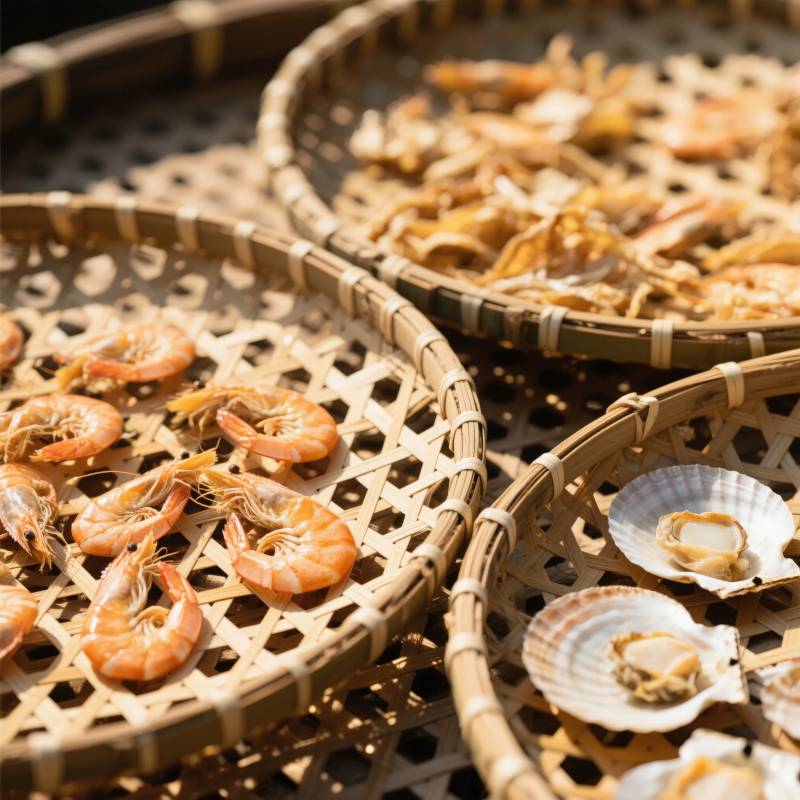 晒制海鲜干货图片