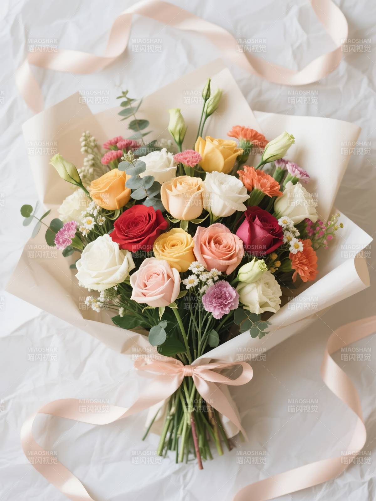 缤纷玫瑰花束图片