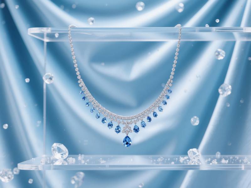 蓝钻项链闪耀夺目图片