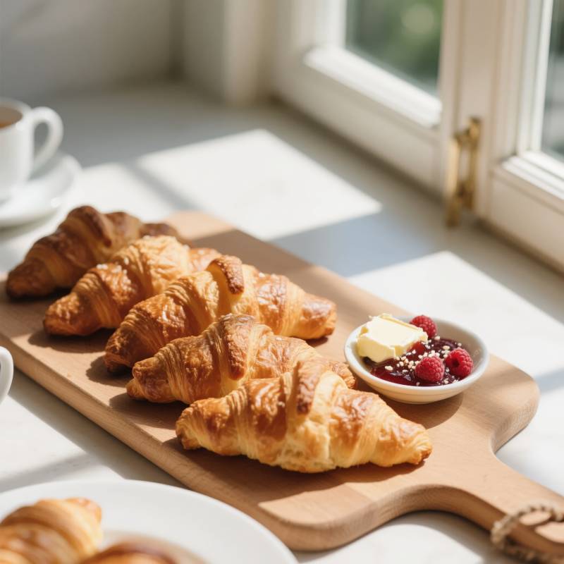 阳光下的美味可颂图片