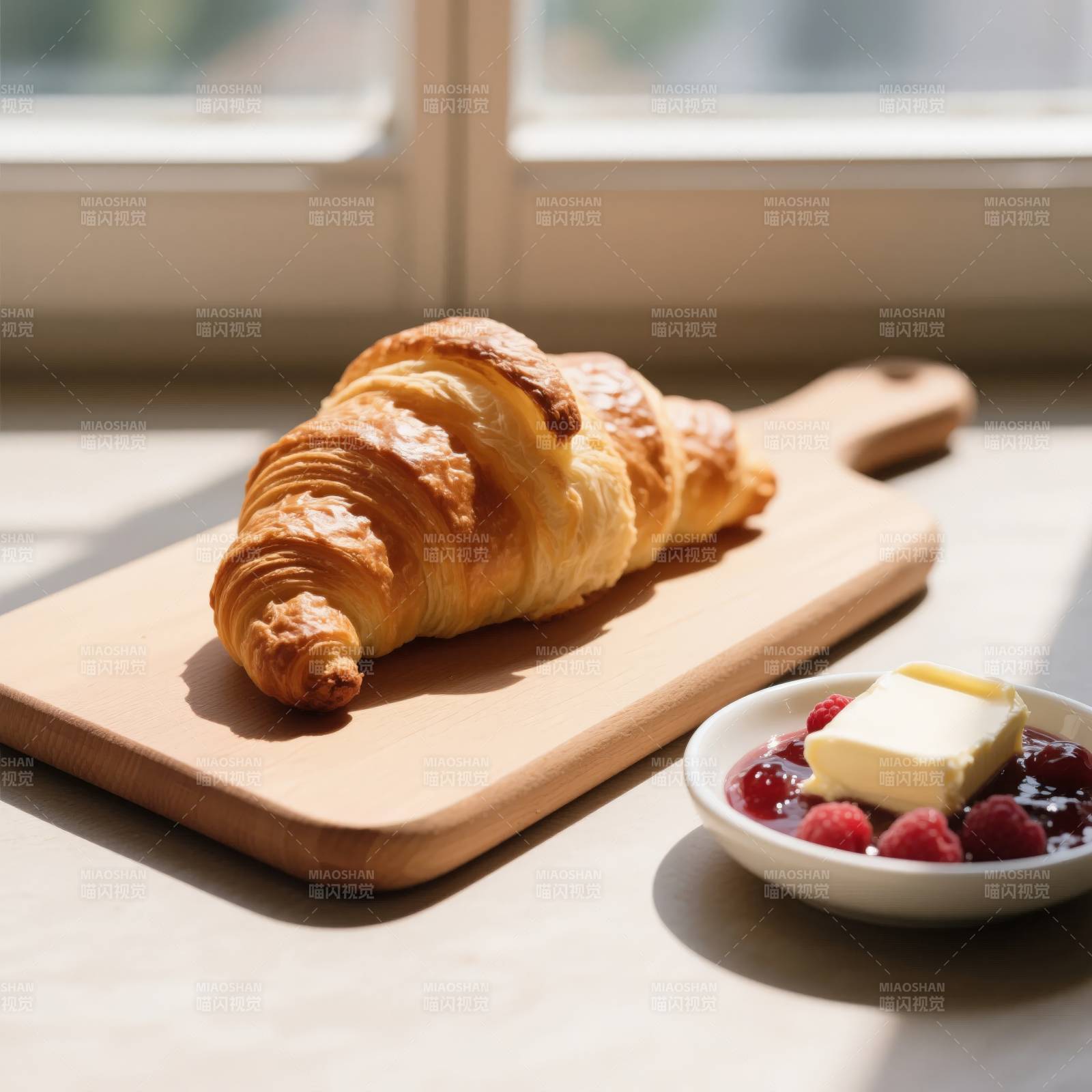 阳光下的美味可颂图片