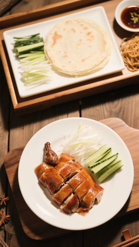 北京烤鸭配饼菜图片