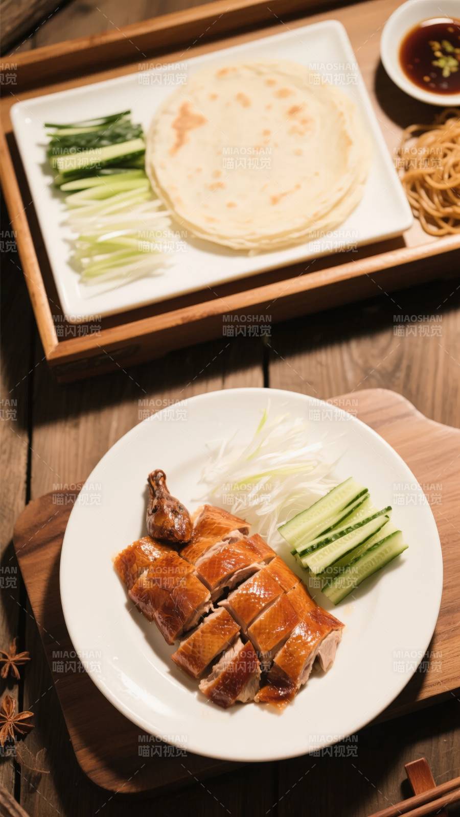 北京烤鸭配饼菜图片