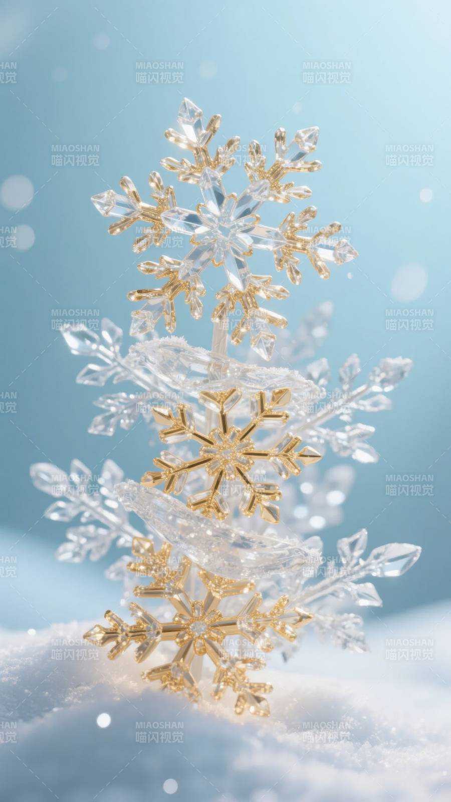 晶莹雪flake塔图片