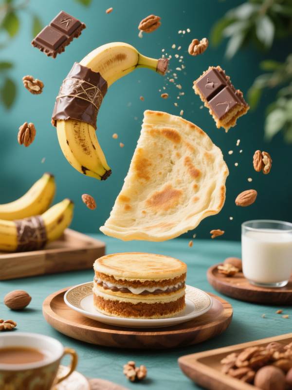 香蕉巧克力飞舞图片