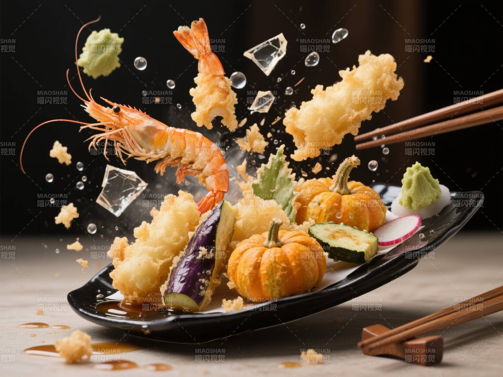 天妇罗飞舞瞬间图片