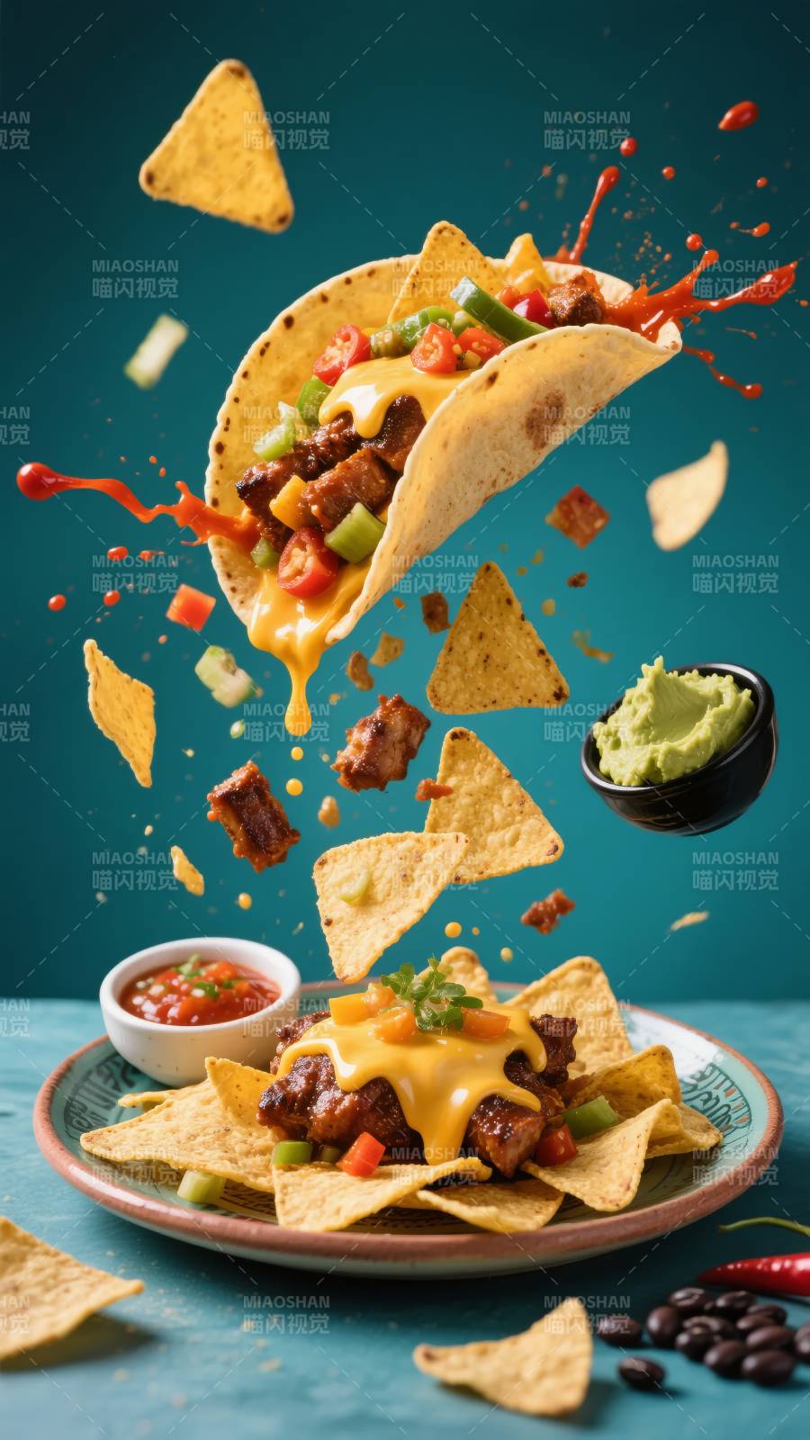 美味飞舞的塔可图片