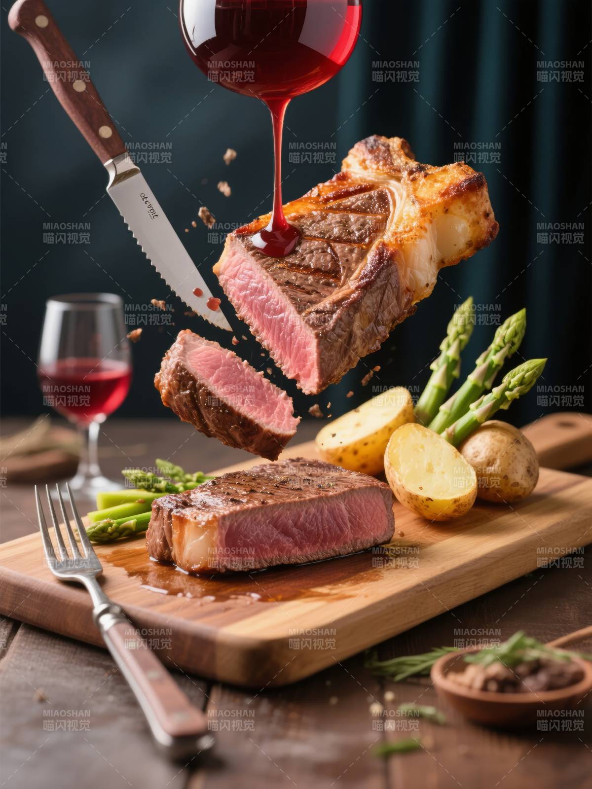 红酒牛排盛宴图片