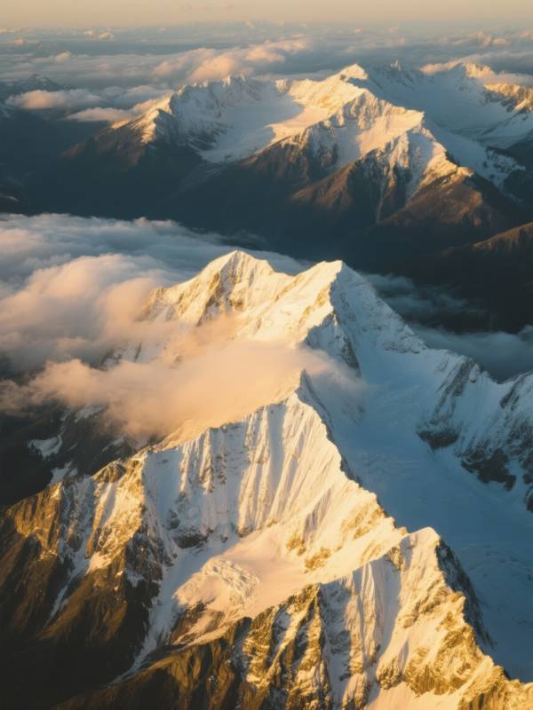 雪峰云海壮丽景色图片