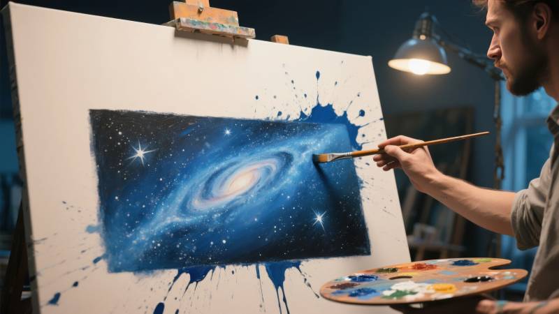 星空画作创作中图片