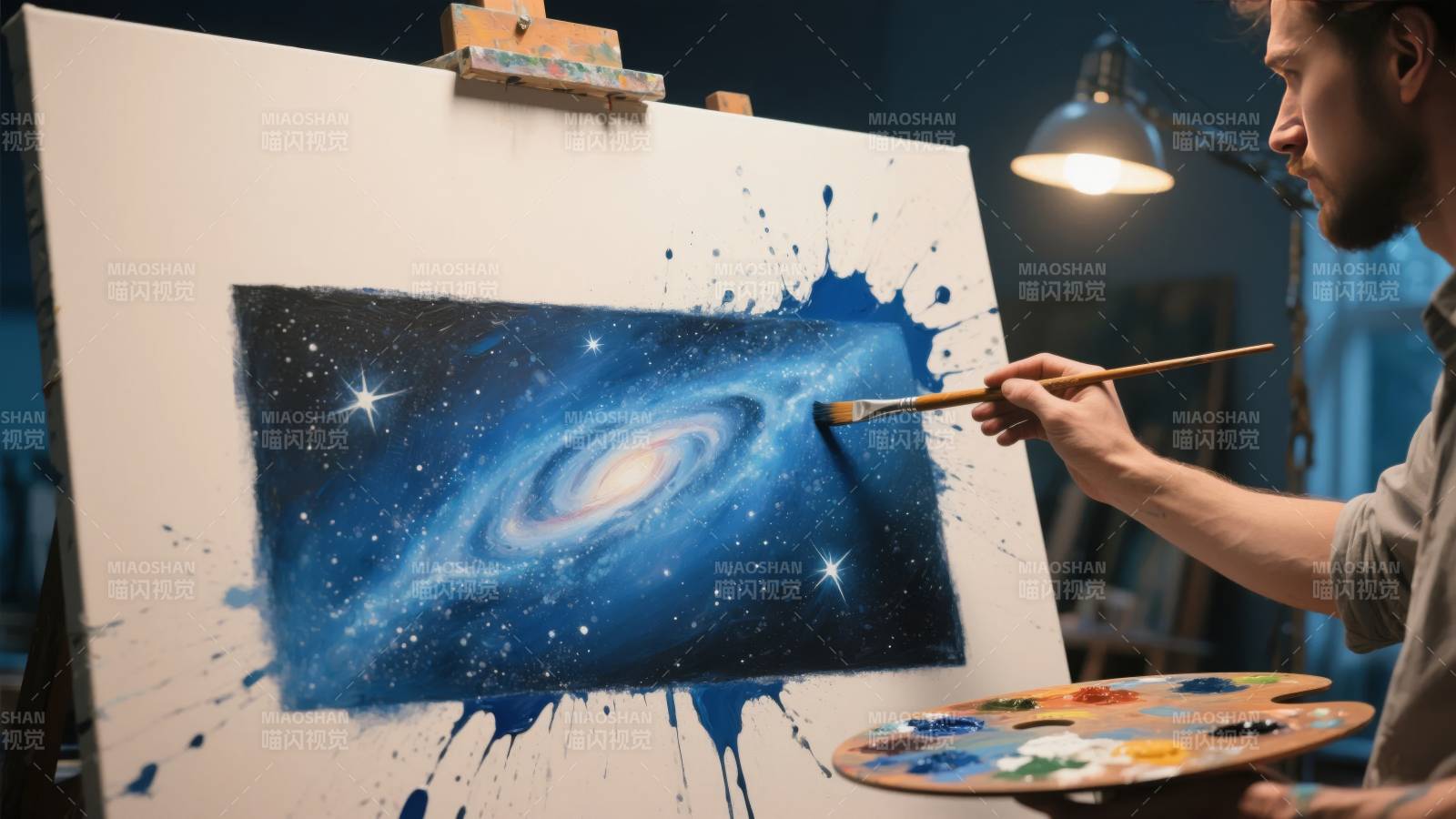 星空画作创作中图片