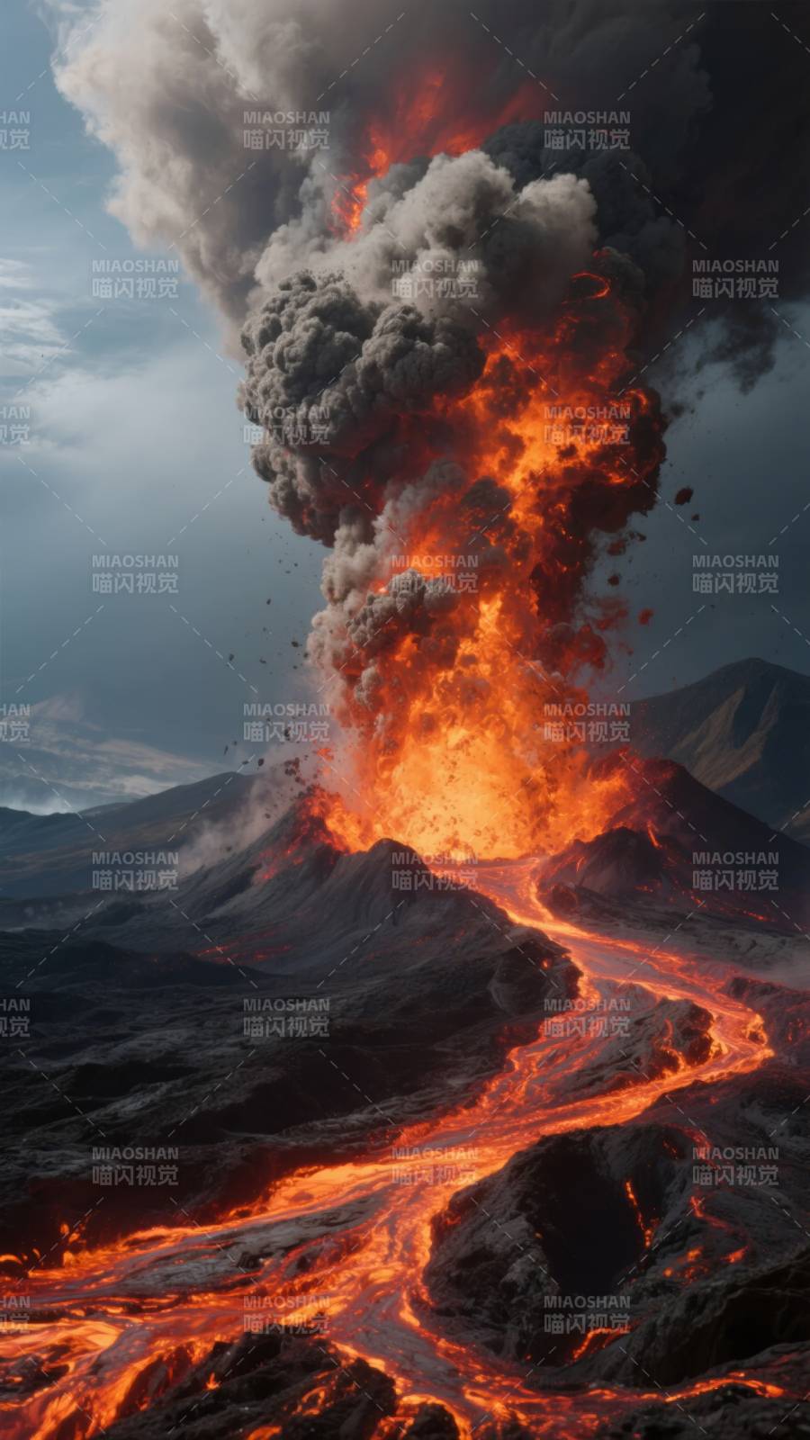 火山喷发壮观景象图片