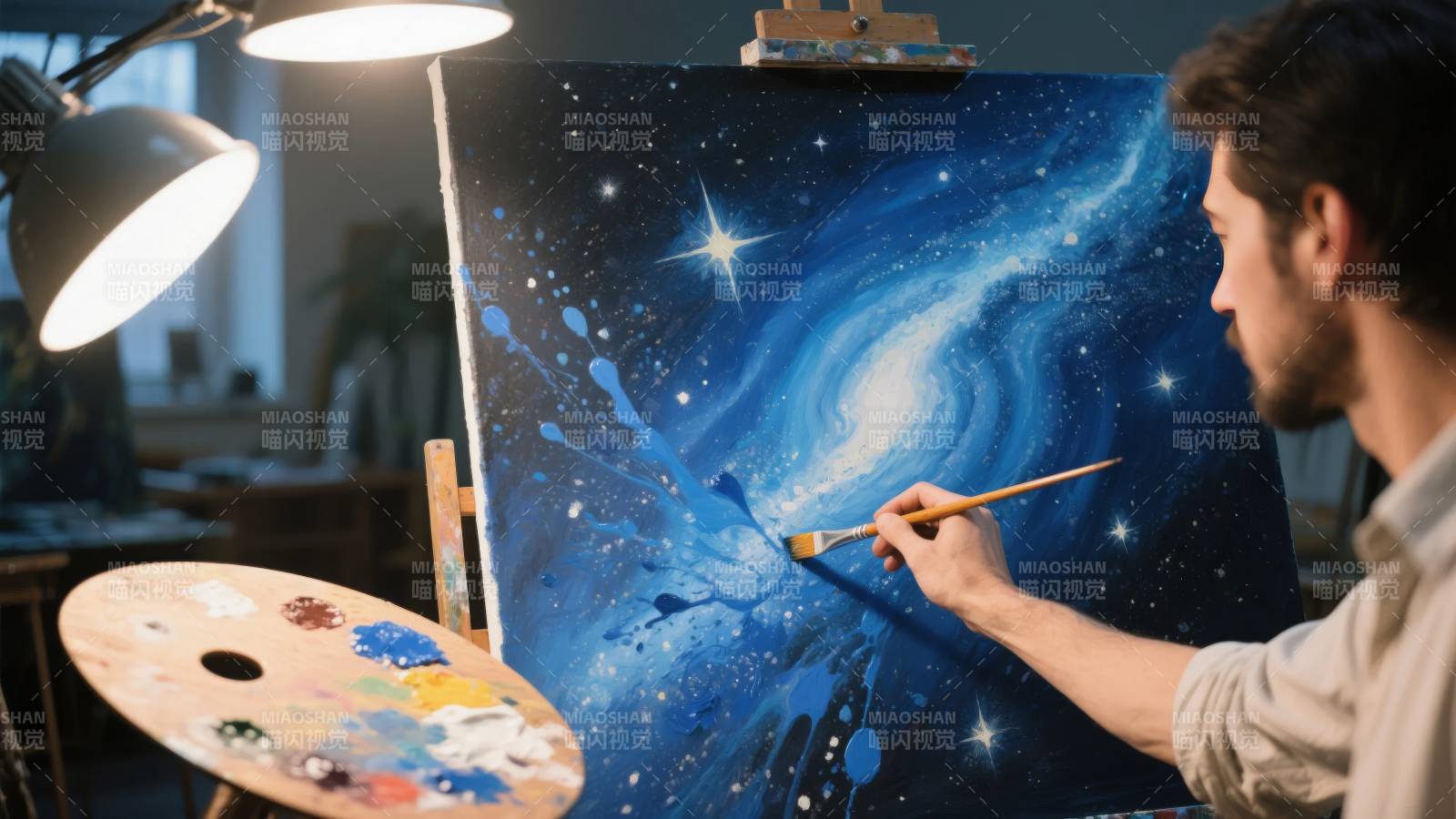 星空画作创作中图片