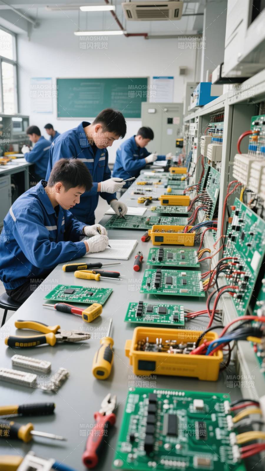 电子车间作业场景图片