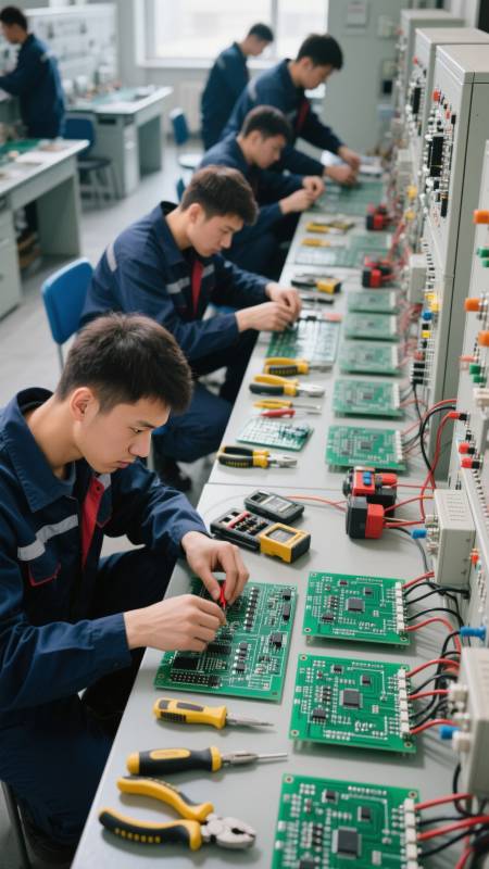 电子组装实训现场图片