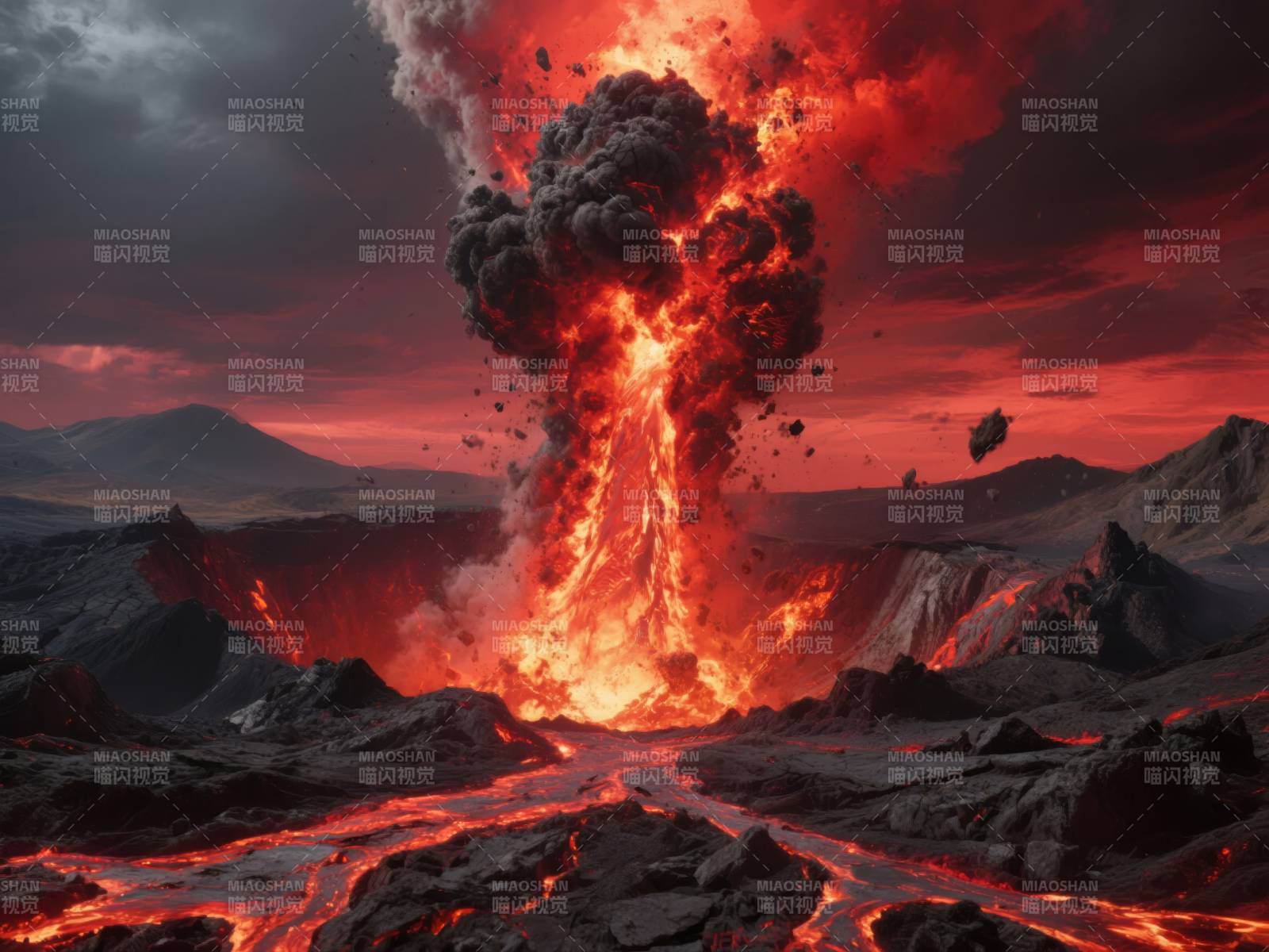 火山喷发 烈焰冲天图片