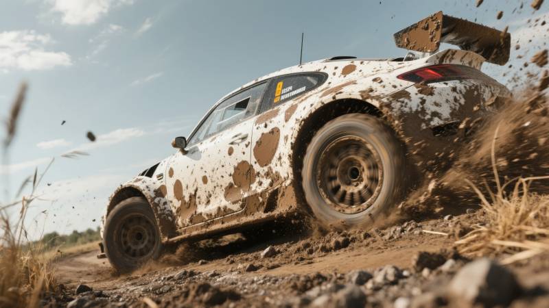 泥地疾驰 飞溅四射图片