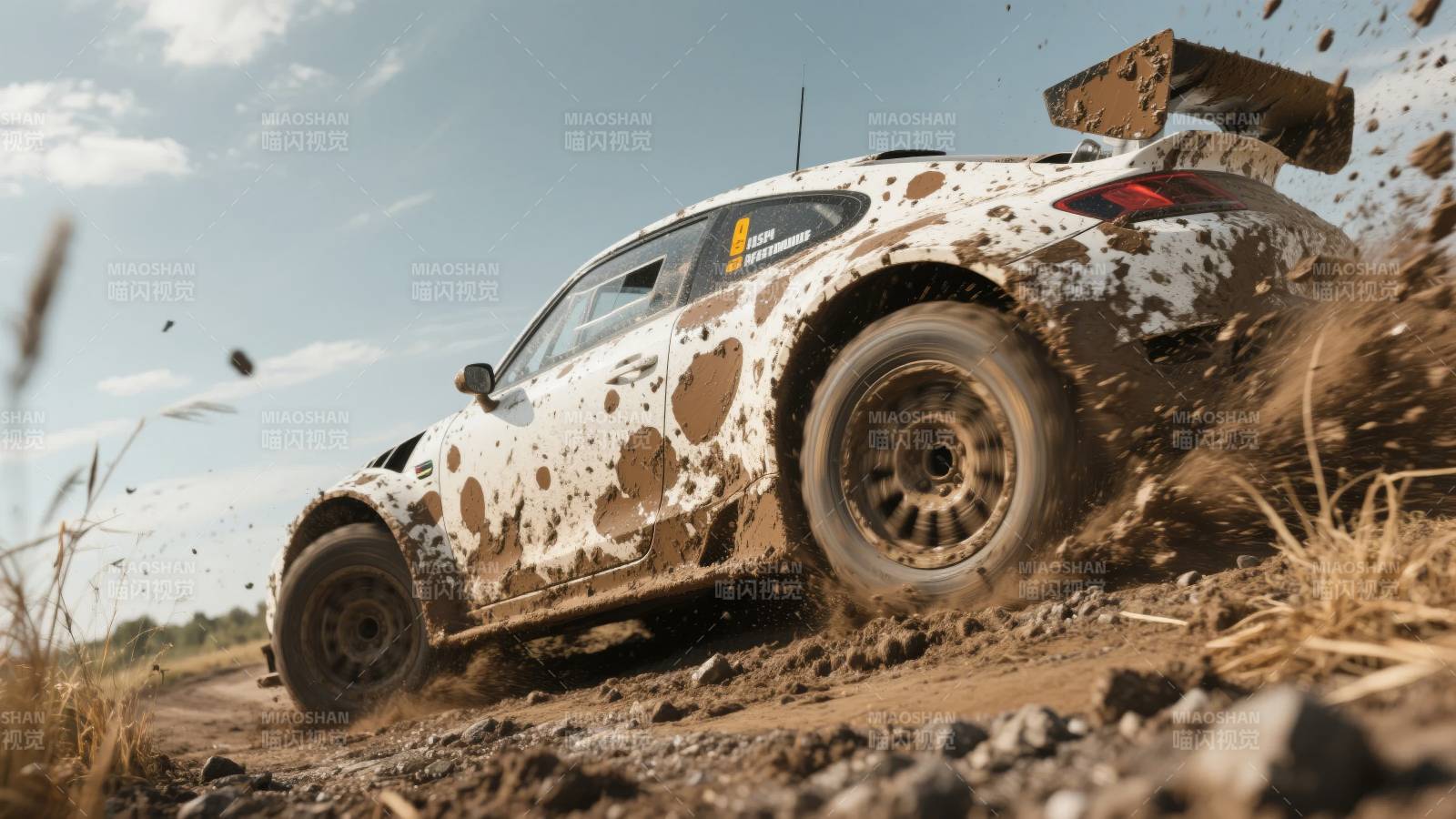 泥地疾驰 飞溅四射图片