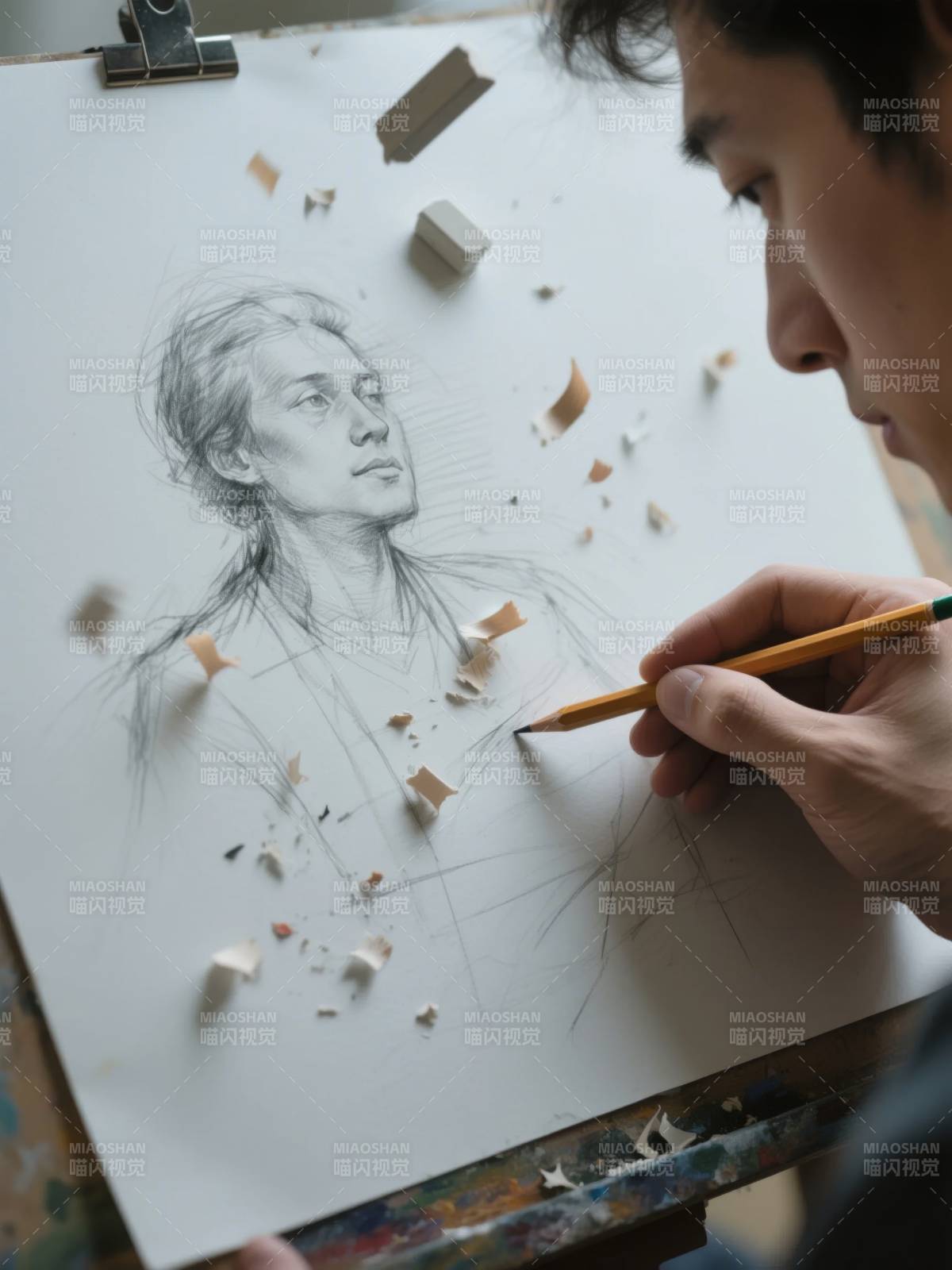 素描人物创作中图片