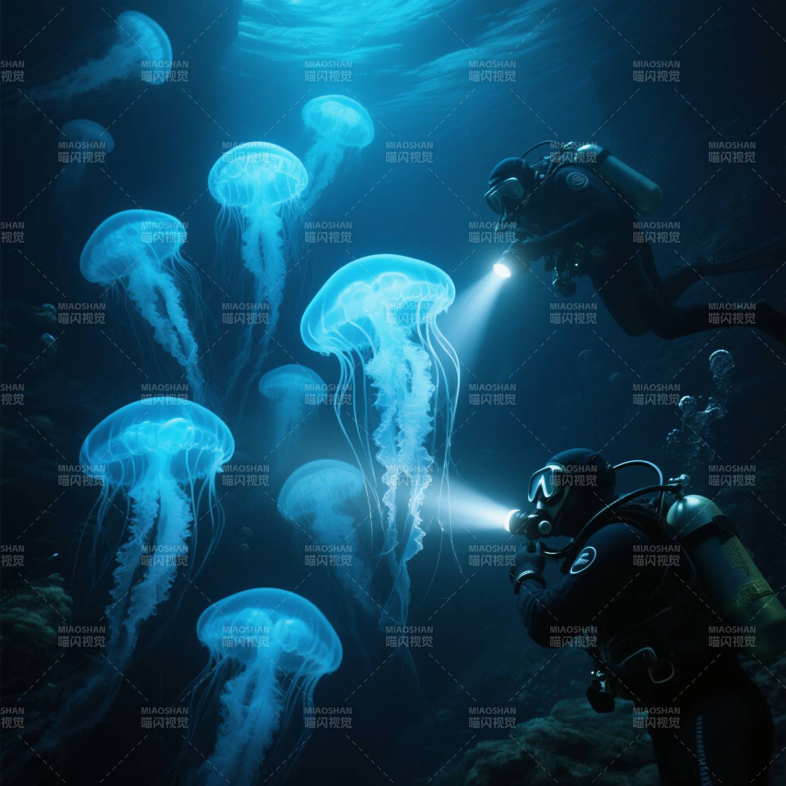 深海探秘 水母之光图片