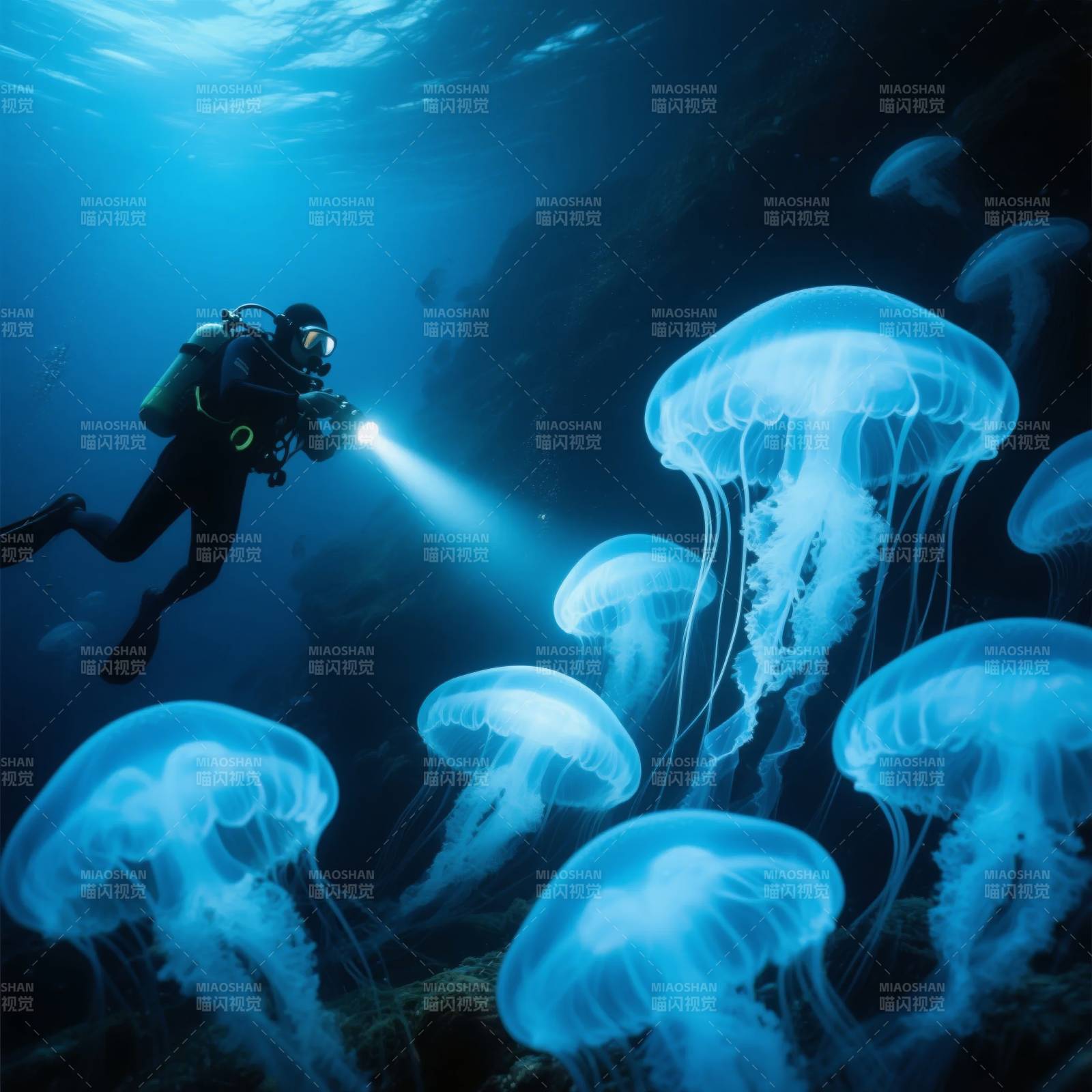 深海探秘 水母之光图片