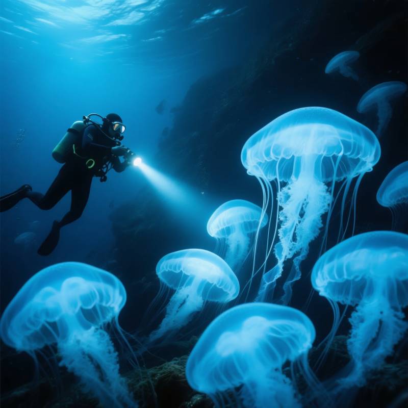深海探秘 水母之光图片