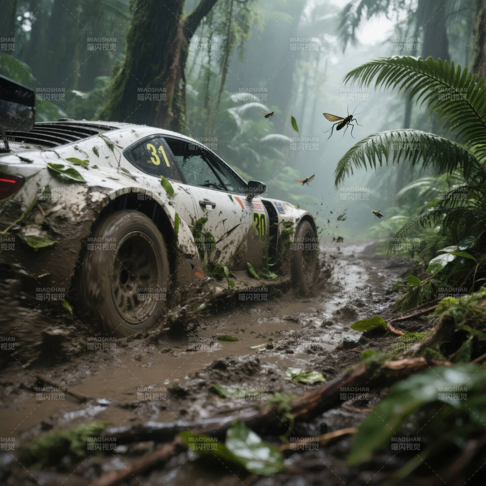 泥泞丛林赛车图片