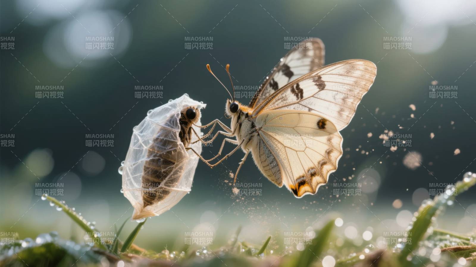 蝶破茧而出图片