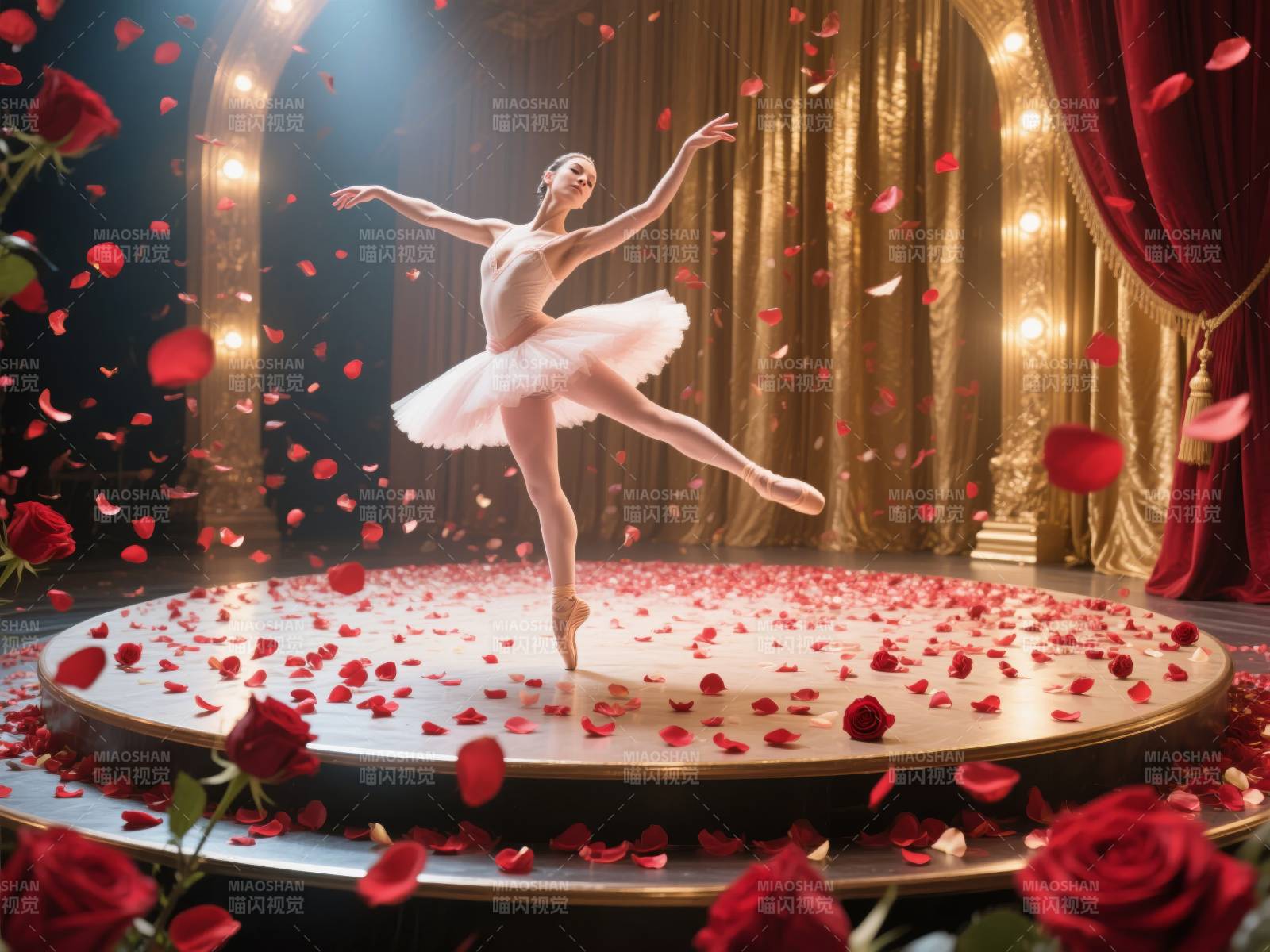 芭蕾舞者绽放舞台图片