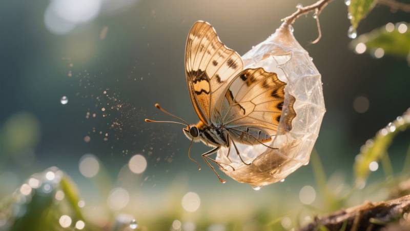 蝶破茧而出图片