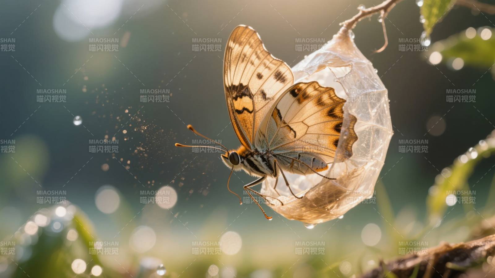 蝶破茧而出图片