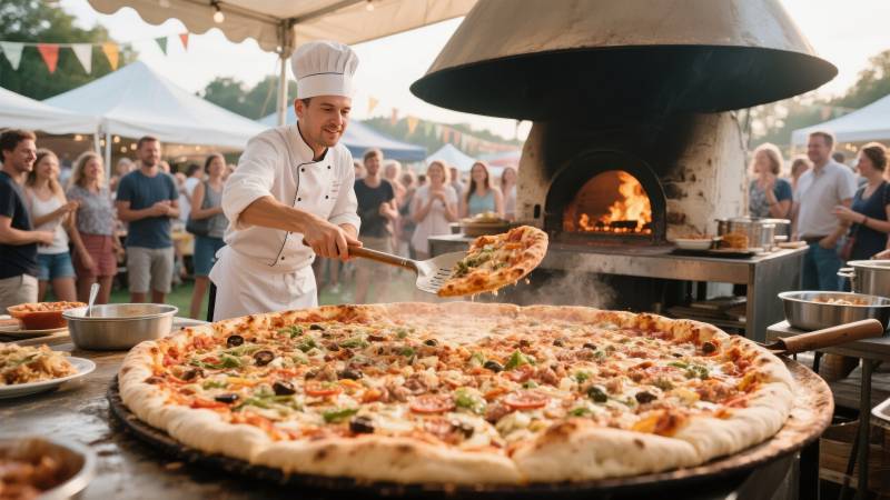 街头烤披萨盛宴图片