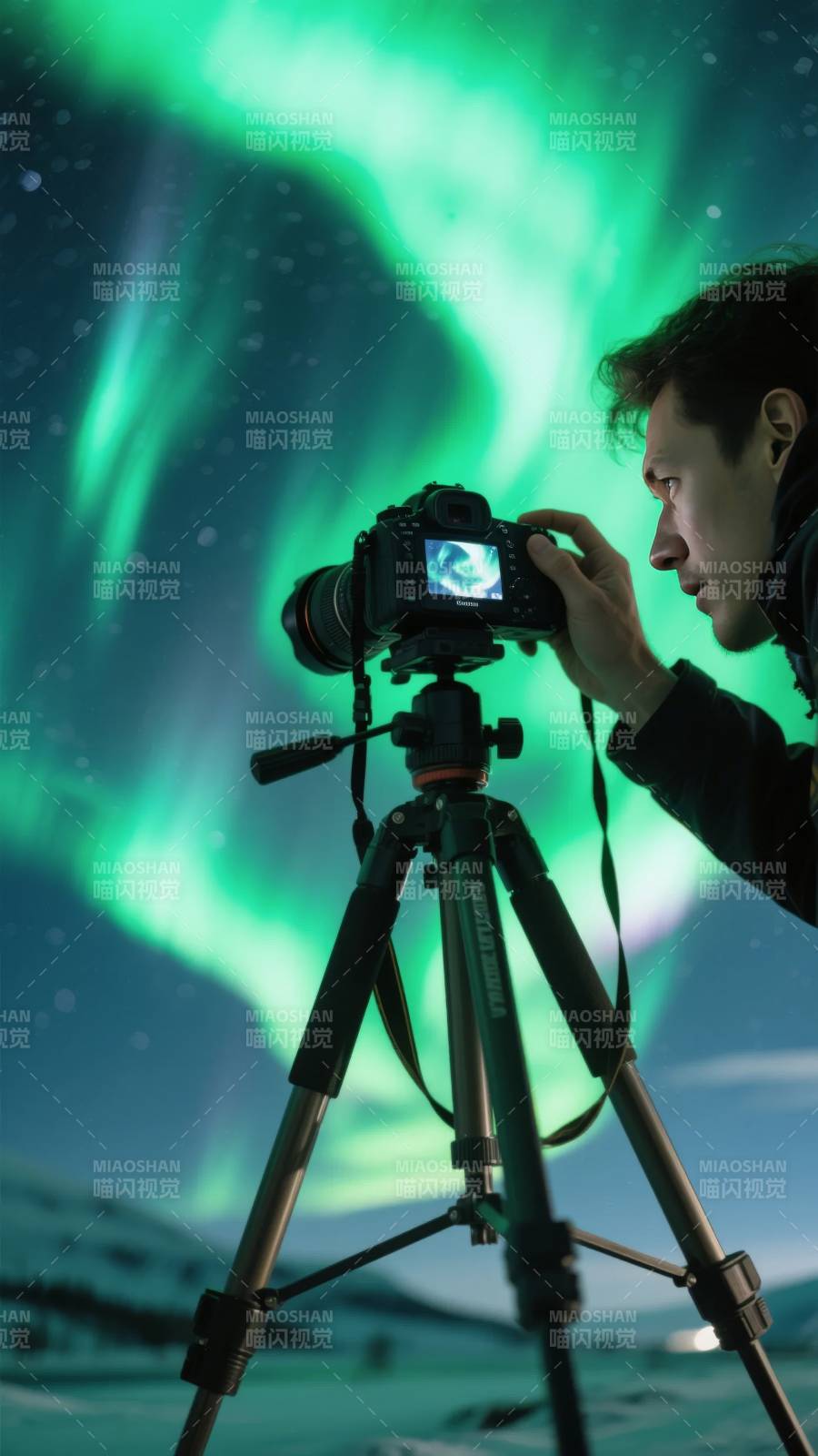 极光下的摄影瞬间图片