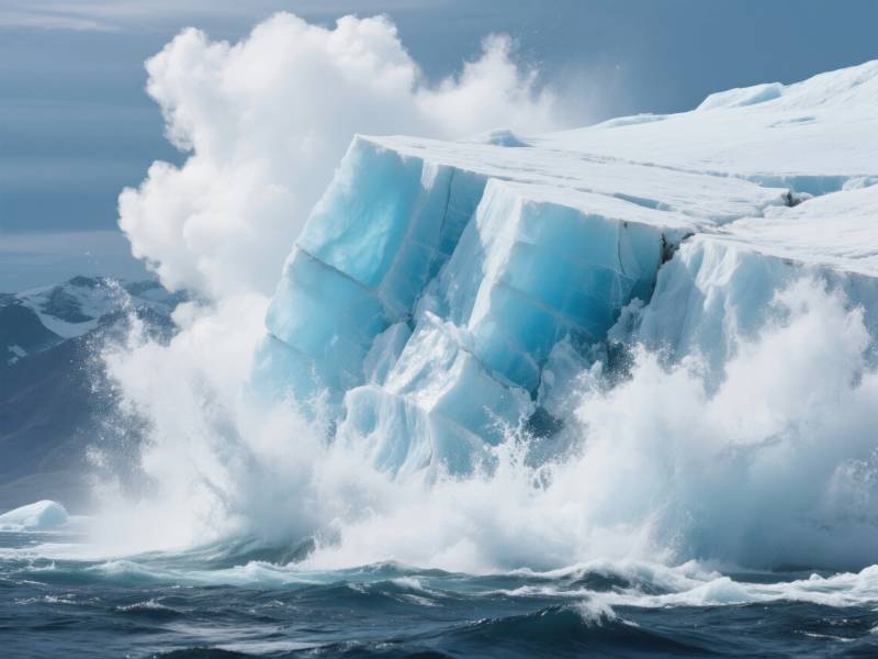冰山崩裂瞬间图片
