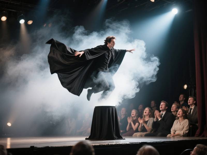 魔术师腾空而起图片