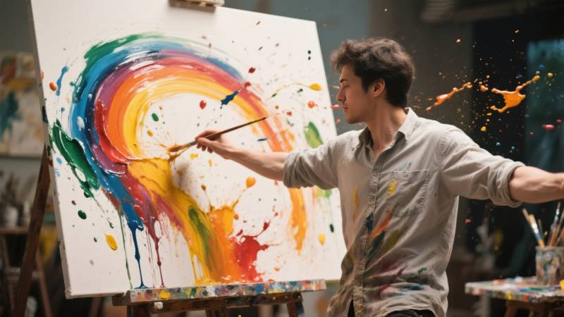 画布上的色彩风暴图片