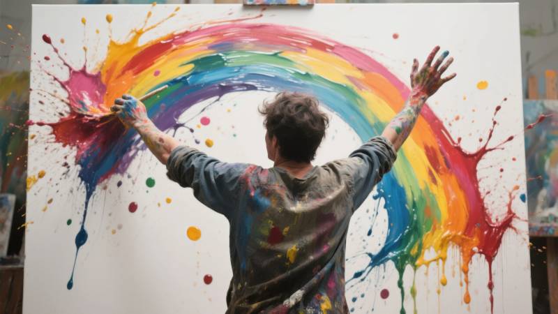 彩虹挥洒艺术梦图片