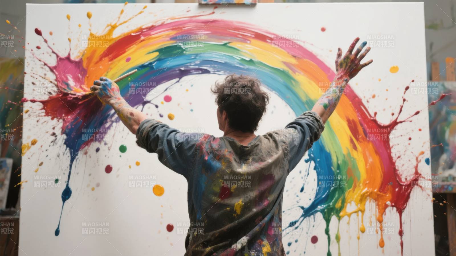 彩虹挥洒艺术梦图片