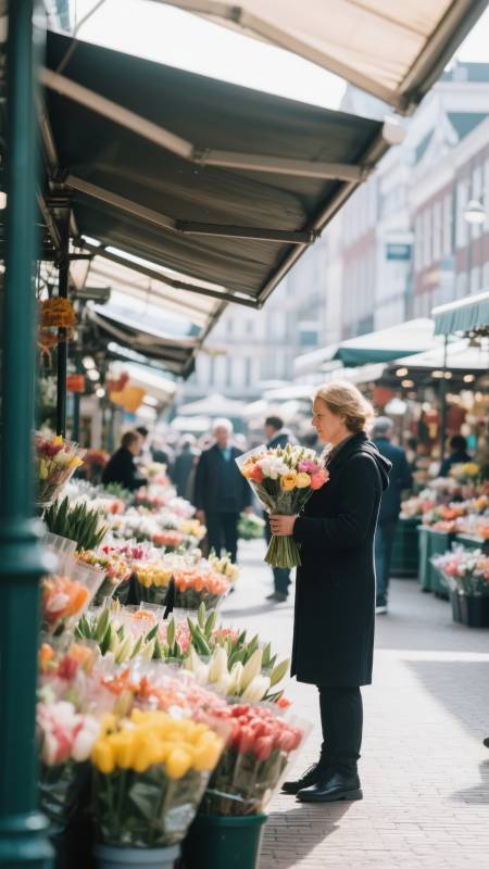 花市中的温柔时光图片