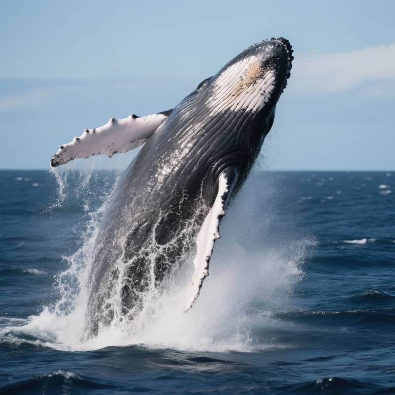 鲸跃海面图片