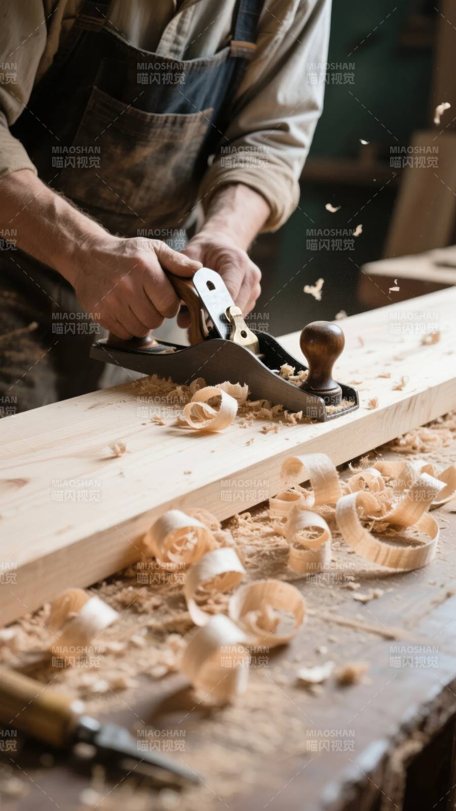 木工刨削木板图片