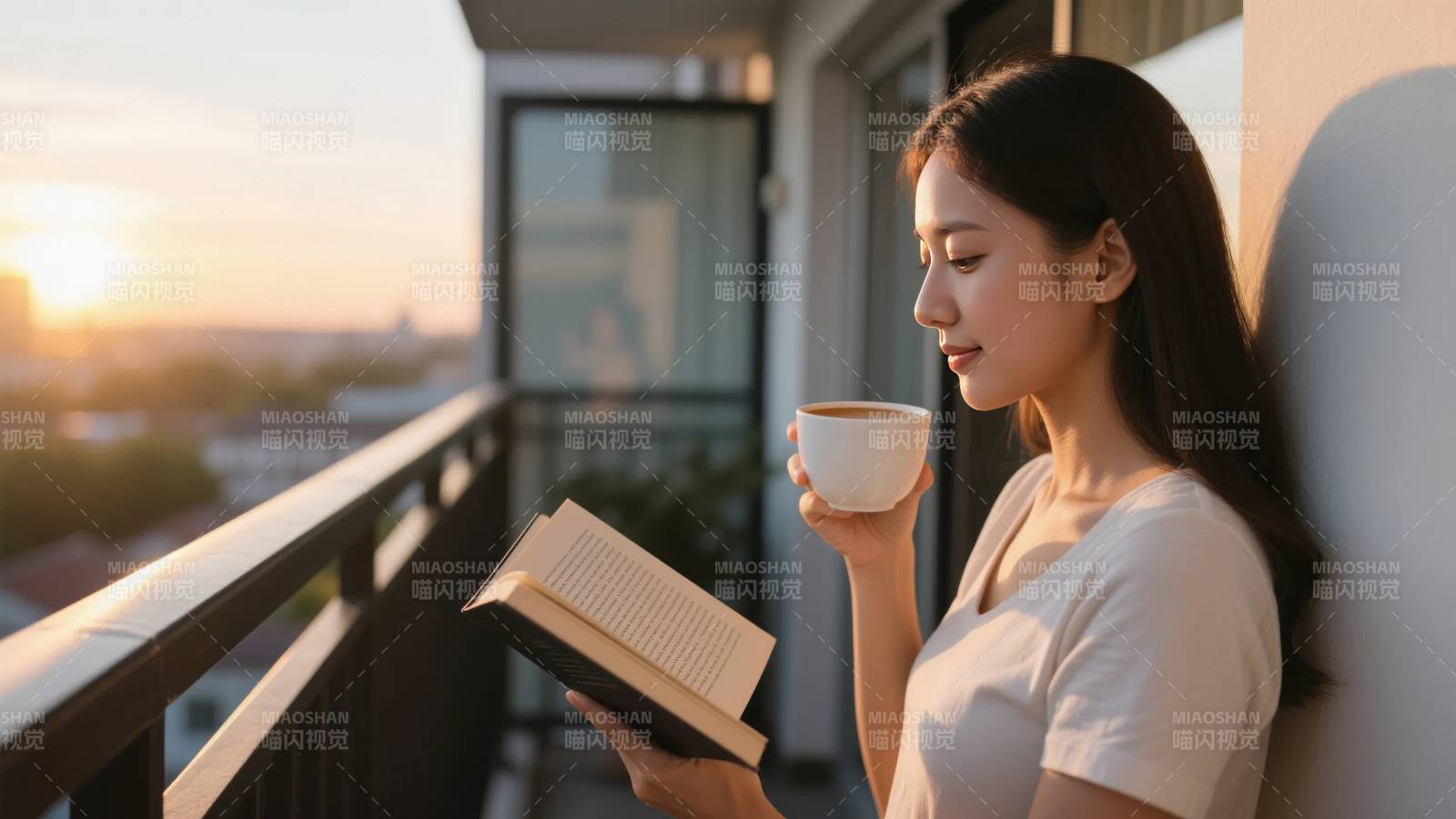 阳台读书时光图片