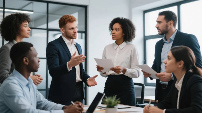 团队会议讨论中图片