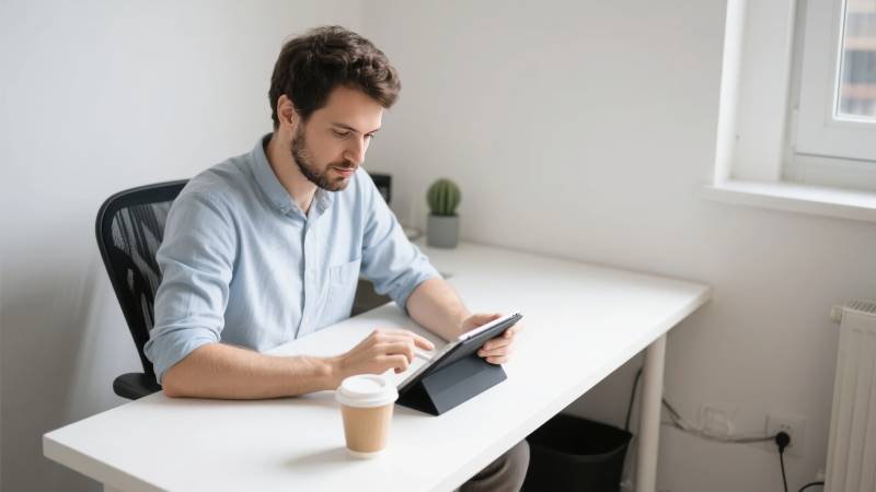 专注工作 平板办公图片